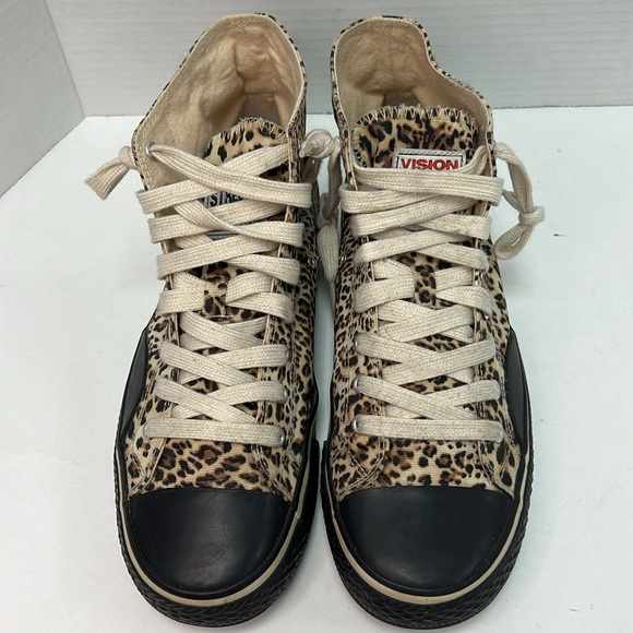 Vision Street Wear Leopard Print Hi Top Canvas Skateboarding Shoes Size 8.5 - Picture 4 of 11